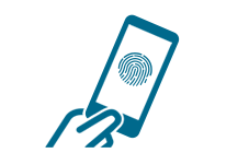 Illustration of using iPhone with Touch ID