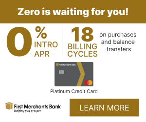 Click here for a First Merchants Credit Card Offer