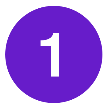 Zelle graphic with purple circle and the number 1