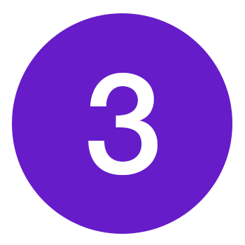 Zelle graphic with purple circle and the number 3