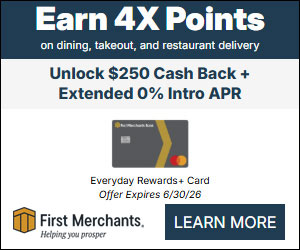 Click here for a First Merchants Credit Card Offer