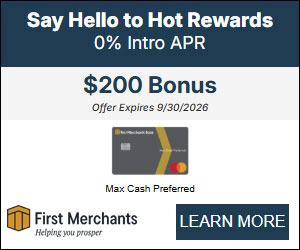 Click here for a First Merchants Credit Card Offer
