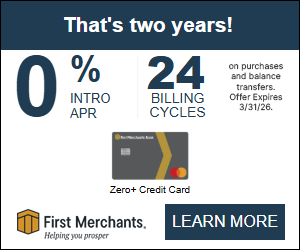 Click here for a First Merchants Credit Card Offer
