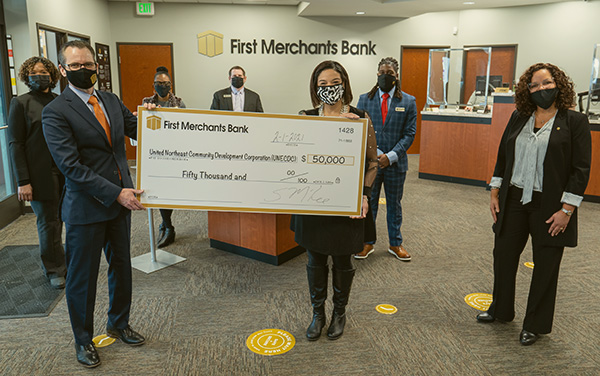 First Merchants Avondale Meadows Opening Check Donation